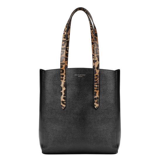 Aspinal Essential Tote in Digital Leopard Print & Black Suede from Aspinal of London