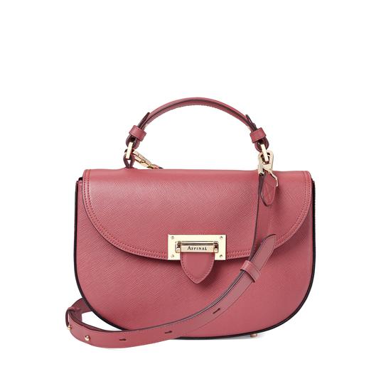Letterbox Saddle Bag in Blusher Saffiano from Aspinal of London