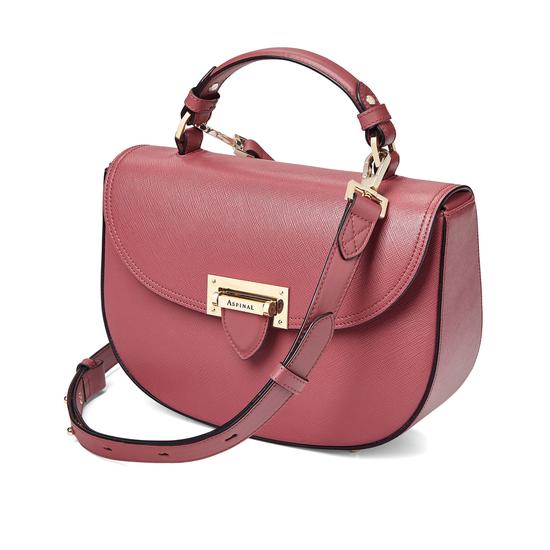 Letterbox Saddle Bag in Blusher Saffiano from Aspinal of London