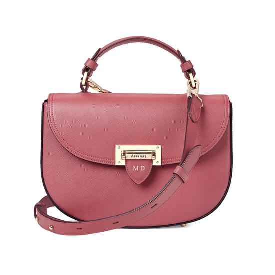 Letterbox Saddle Bag in Blusher Saffiano from Aspinal of London