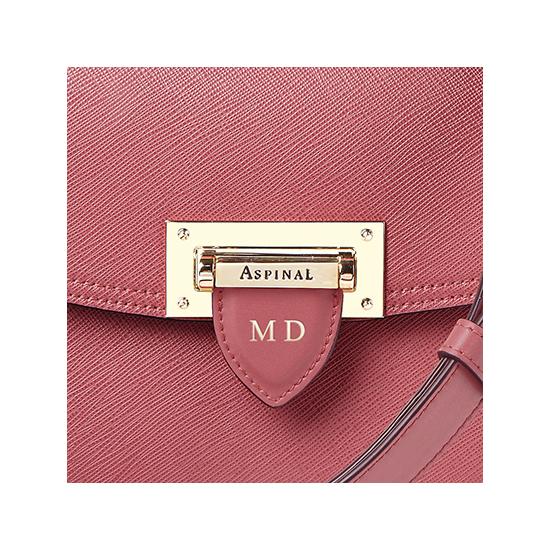 Letterbox Saddle Bag in Blusher Saffiano from Aspinal of London