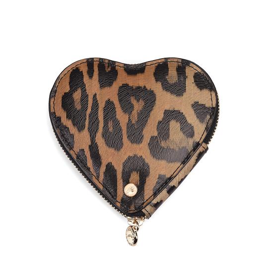 Heart Coin Purse in Digital Leopard Print from Aspinal of London