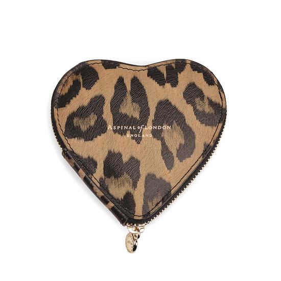 Heart Coin Purse in Digital Leopard Print from Aspinal of London
