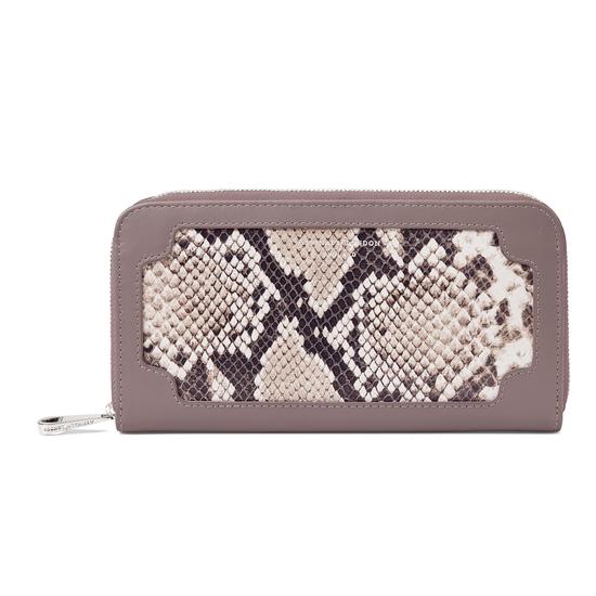 Marylebone Purse in Smooth Chanterelle & Natural Python Print from Aspinal of London