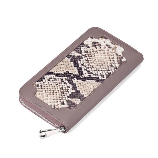 Marylebone Purse in Smooth Chanterelle & Natural Python Print from Aspinal of London