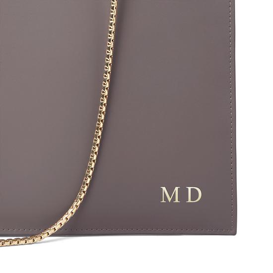Soho Double Sided Clutch in Smooth Chanterelle & Natural Python Print from Aspinal of London