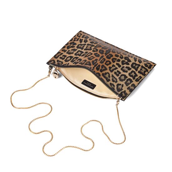 Soho Double Sided Clutch in Digital Leopard Print & Smooth Black from Aspinal of London