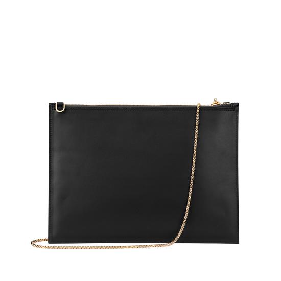 Soho Double Sided Clutch in Digital Leopard Print & Smooth Black from Aspinal of London