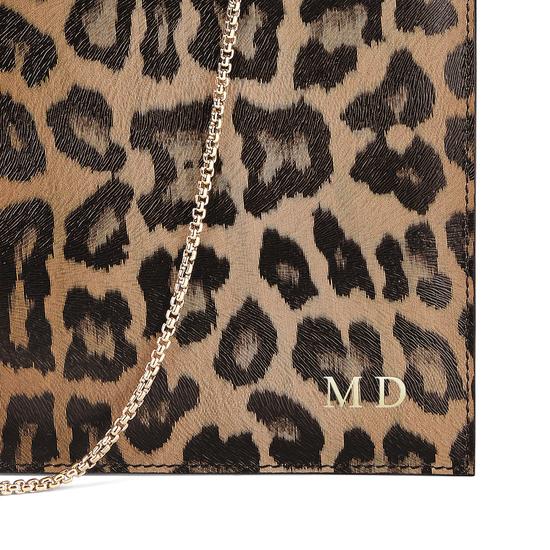 Soho Double Sided Clutch in Digital Leopard Print & Smooth Black from Aspinal of London