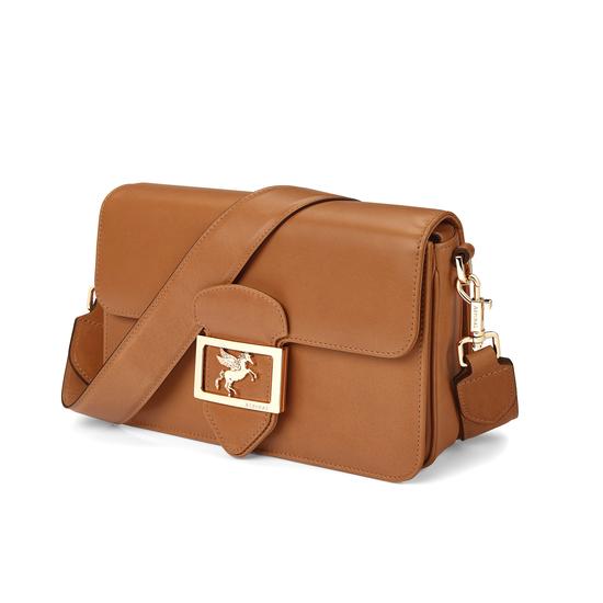 Pegasus Shoulder Bag in Smooth Natural Tan from Aspinal of London