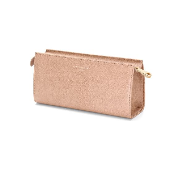 Small Cosmetic Case in Deer Saffiano from Aspinal of London