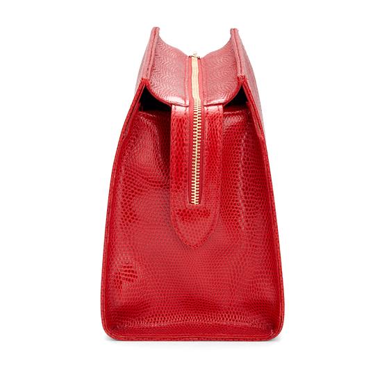 Large Cosmetic Case in Berry Lizard from Aspinal of London
