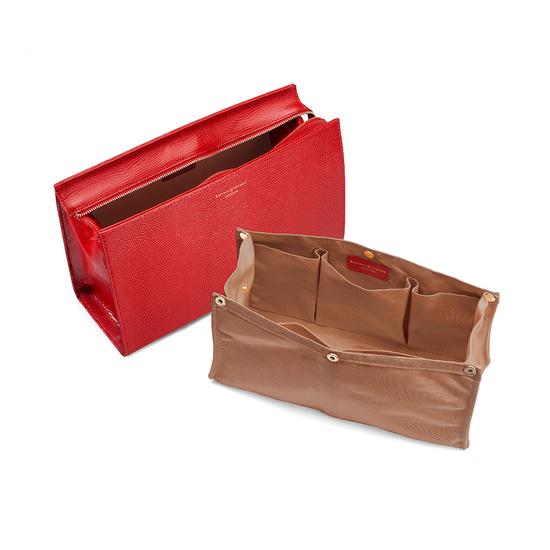Large Cosmetic Case in Berry Lizard from Aspinal of London