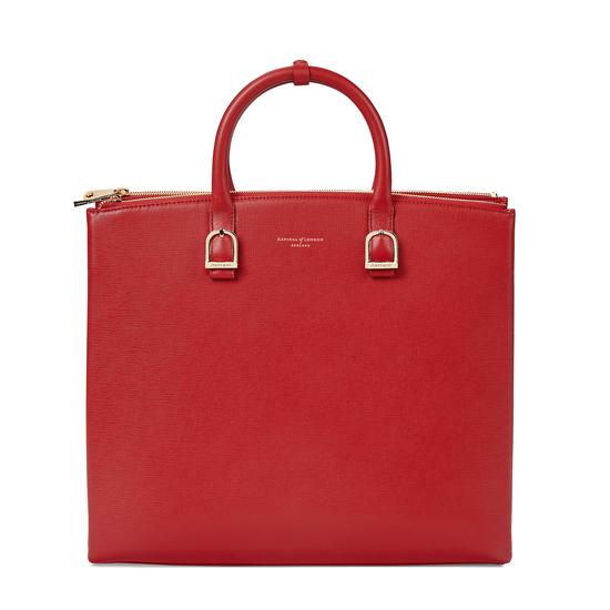 Editor's Tote in Scarlet Saffiano from Aspinal of London