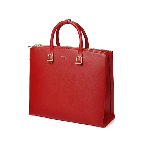 Editor's Tote in Scarlet Saffiano from Aspinal of London