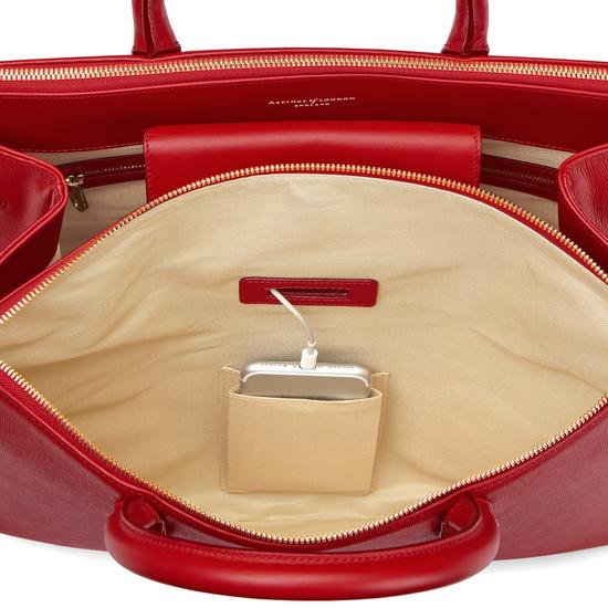 Editor's Tote in Scarlet Saffiano from Aspinal of London