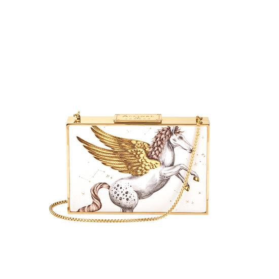 Scarlett Box Clutch in Pegasus Ivory Print from Aspinal of London