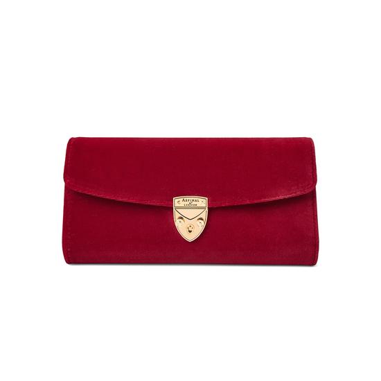 Mini Eaton Clutch in Scarlet Velvet from Aspinal of London
