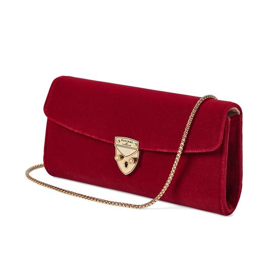 Mini Eaton Clutch in Scarlet Velvet from Aspinal of London