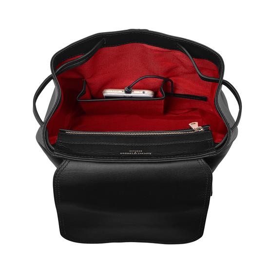 Small Oxford Backpack in Smooth Black & Deep Shine Black Croc from Aspinal of London