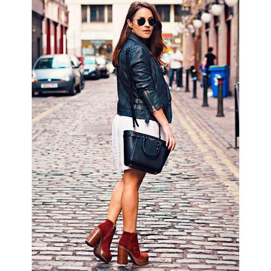 Mini Marylebone Tote in Black Pebble with Digital Leopard Print Handles from Aspinal of London