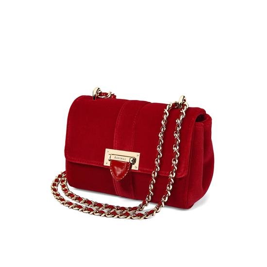 Micro Lottie Bag in Scarlet Velvet from Aspinal of London