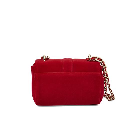 Micro Lottie Bag in Scarlet Velvet from Aspinal of London