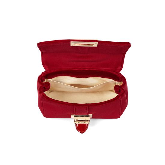 Micro Lottie Bag in Scarlet Velvet from Aspinal of London