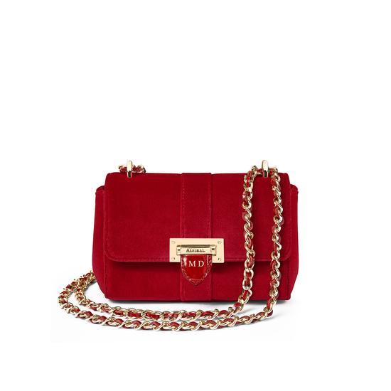 Micro Lottie Bag in Scarlet Velvet from Aspinal of London