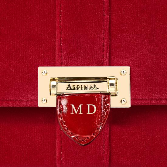Micro Lottie Bag in Scarlet Velvet from Aspinal of London