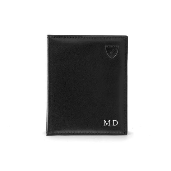 ID & Travel Card Case in Jet Black Lizard & Red Suede from Aspinal of London