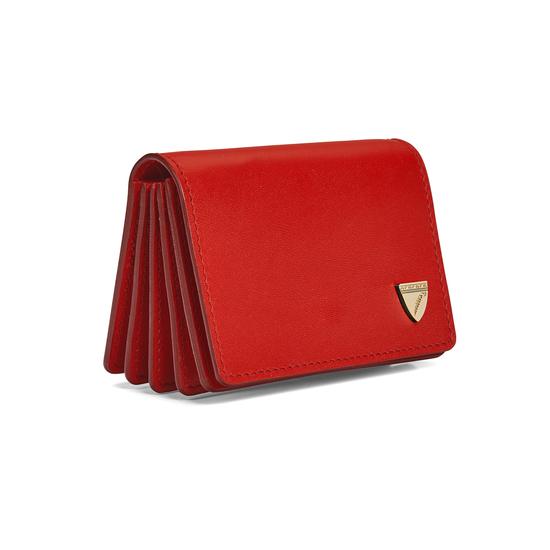 Accordion Credit Card Holder in Smooth Scarlet from Aspinal of London