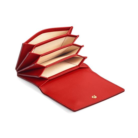 Accordion Credit Card Holder in Smooth Scarlet from Aspinal of London