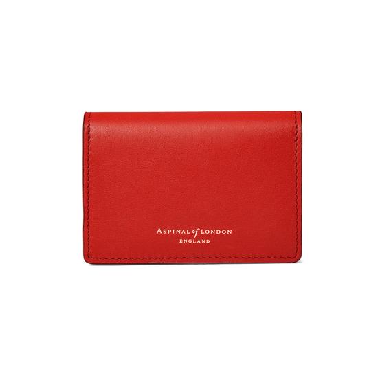 Accordion Credit Card Holder in Smooth Scarlet from Aspinal of London