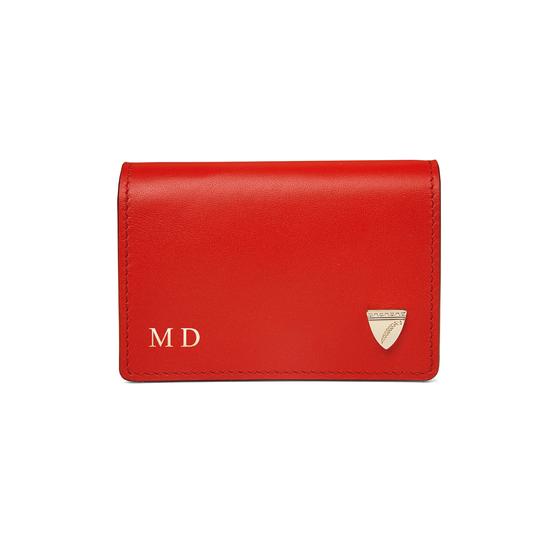 Accordion Credit Card Holder in Smooth Scarlet from Aspinal of London