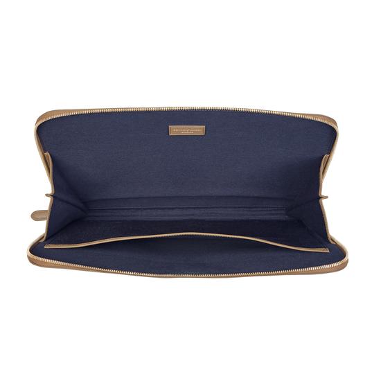 Zipped Laptop Case in Camel Saffiano from Aspinal of London