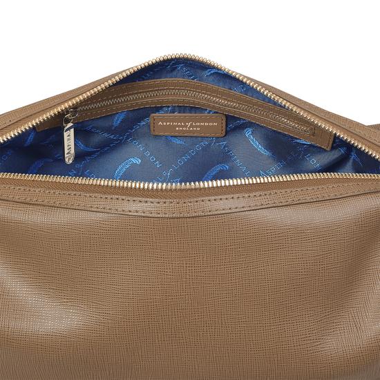 Men's Leather Wash Bag in Camel Saffiano from Aspinal of London