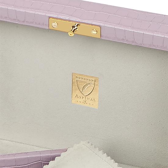 Bijou Jewellery Box in Deep Shine Lilac Small Croc from Aspinal of London