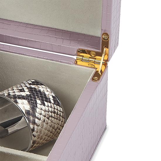 Grand Luxe Jewellery Box in Deep Shine Lilac Small Croc from Aspinal of London