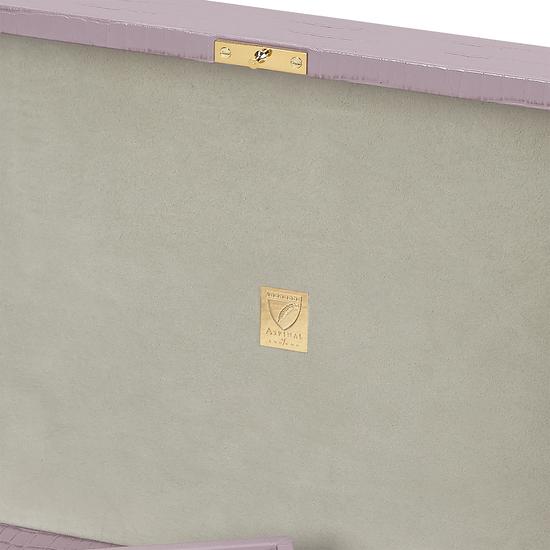 Grand Luxe Jewellery Box in Deep Shine Lilac Small Croc from Aspinal of London