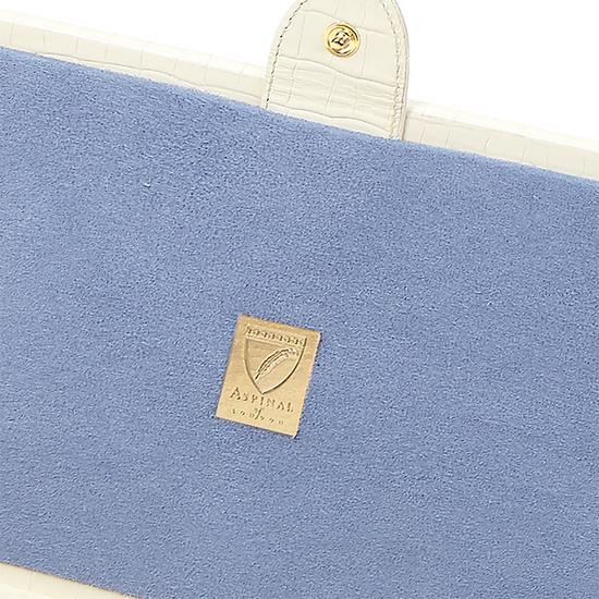 Paris Jewellery Box in Deep Shine Ivory Small Croc from Aspinal of London