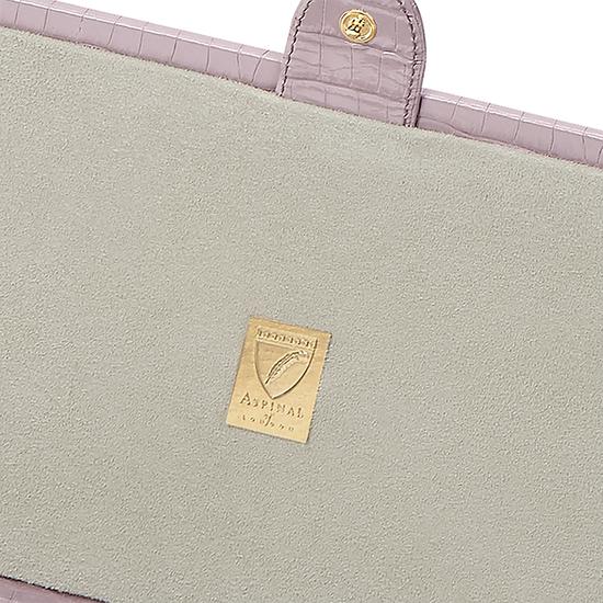 Paris Jewellery Box in Deep Shine Lilac Small Croc from Aspinal of London