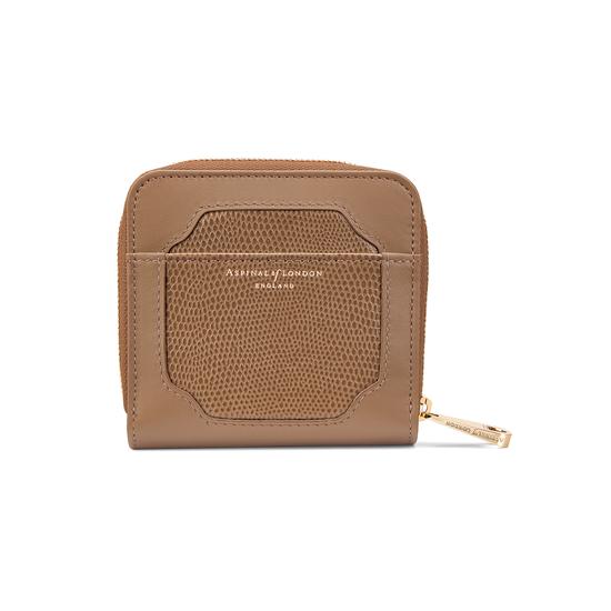 Marylebone Mini Purse in Camel Lizard & Smooth Camel from Aspinal of London