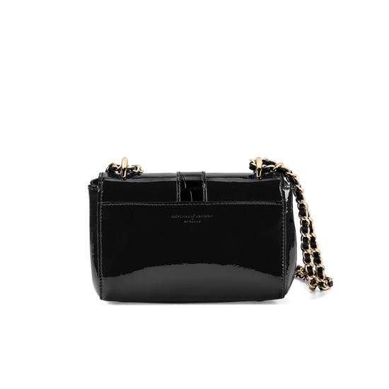 Micro Lottie Bag in Deep Shine Black Patent from Aspinal of London