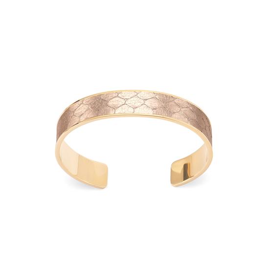 Cleopatra Skinny Cuff Bracelet in Rose Gold Snake Print from Aspinal of London