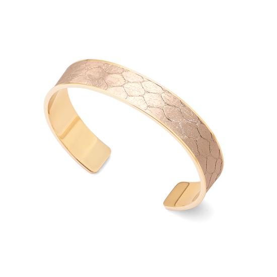 Cleopatra Skinny Cuff Bracelet in Rose Gold Snake Print from Aspinal of London