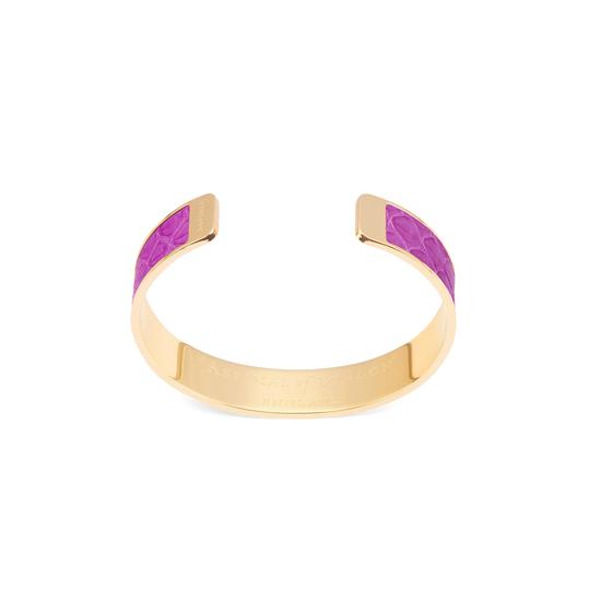 Cleopatra Skinny Cuff Bracelet in Orchid Snake from Aspinal of London