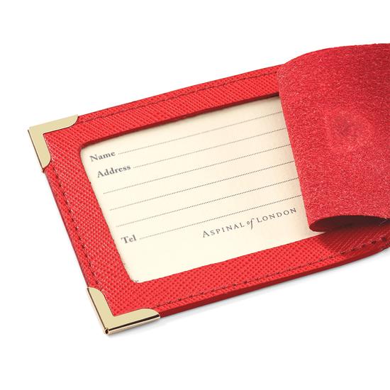 Set of 2 Luggage Tags in Dahlia Saffiano from Aspinal of London