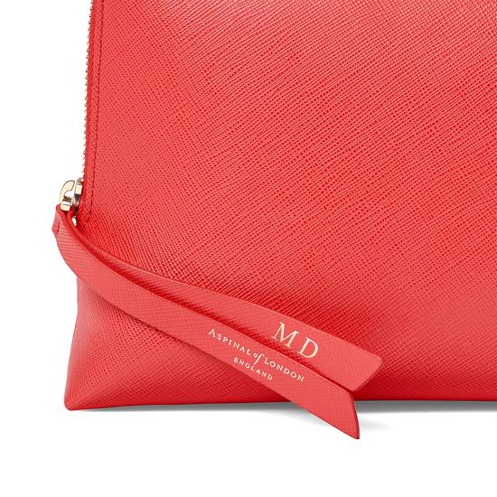 Large Essential Cosmetic Case in Dahlia Saffiano from Aspinal of London
