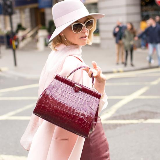 Small Florence Frame Bag in Chanterelle & Python Print from Aspinal of London